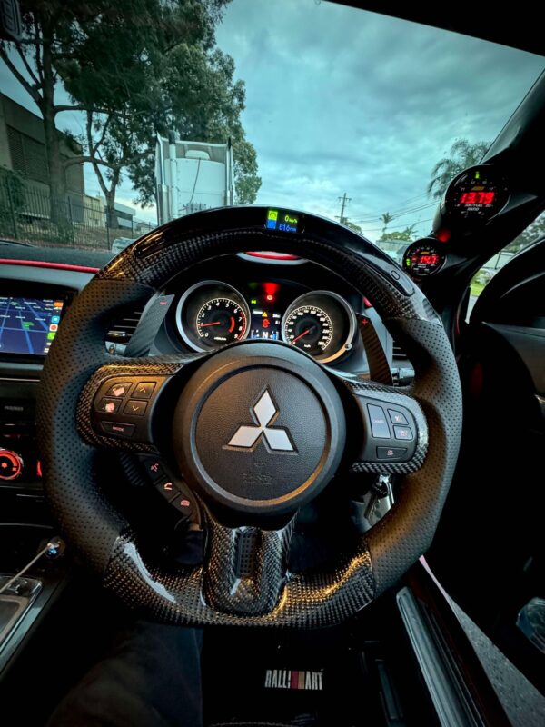 EVO X CARBON FIBRE STEERING WHEEL WITH DIGITAL METER - Image 2